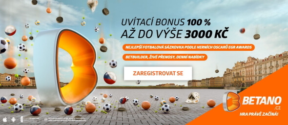 Betano - vstupní bonus až 3.000 Kč, kurzové sázky i online live streamy tenisových zápasů